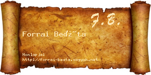 Forrai Beáta névjegykártya