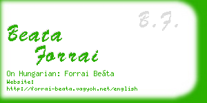 beata forrai business card